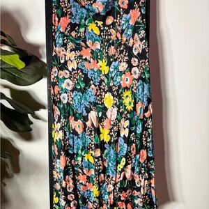 Maeve Black Floral Maxi Skirt